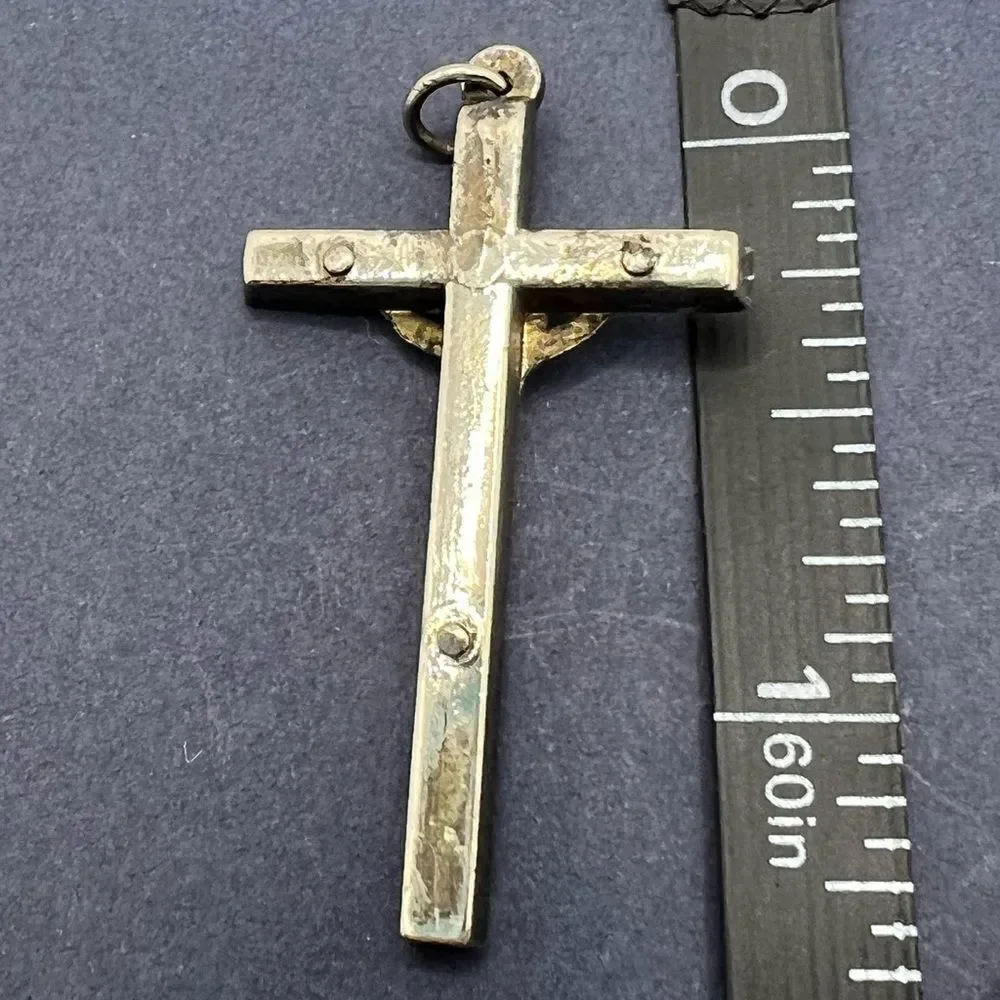 Silver Jesus crucifix cross pendant